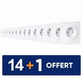 EUROHM Square Plaque simple blanc - Lot 14+1 gratuit