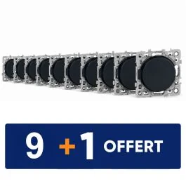 EUROHM Square Interrupteur va et vient anthracite - Lot 9+1 gratuit