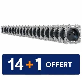 EUROHM Square Prise de courant 2P+T anthracite - Lot 14+1 gratuit