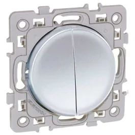 EUROHM Square Double bouton poussoir silver - 60411