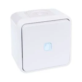EUROHM Oxxo Interrupteur va et vient lumineux étanche complet blanc IP55 - 60811