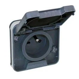EUROHM Oxxo Prise de courant 2P+T étanche complet encastrée anthracite IP55 - 60895