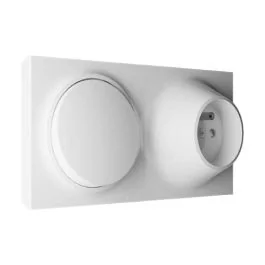FONTINI Neo Evo Interrupteur va et vient et prise de courant 2P+T saillie complet blanc