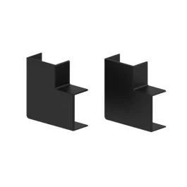 GGK Lot de 2 angles plats pour moulure électrique 22x12mm noir