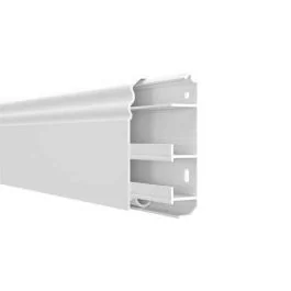 GGK Plinthe électrique Belle époque 20x80mm L.1,5m blanche 3 compartiments - WS10242