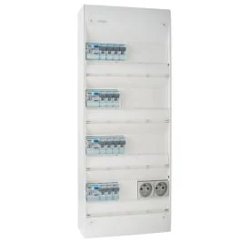HAGER Gamma Tableau électrique pré-équipé 4 rangées 2ID 40A 2ID 63A 14 disjoncteurs
