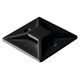 HELLERMANNTYTON Embases adhésives ou à visser noirs 28x28mm - 10 pièces - HEL914-60213