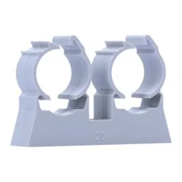 ING FIXATIONS Fixation double de tube D20 pour bardage + vis - Boite de 50 - A313220