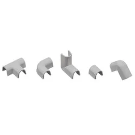 INOFIX Cablefix accessoires assortis pour gaine adhésive 10,5x10 mm gris métallisé - Lot de 10