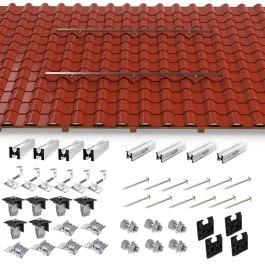 KSENG Système de fixation sur toiture tuile pour 2 panneaux solaires - R059-1200-H067-2P