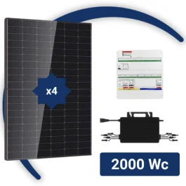 Kit solaire complet 1800Wc à 2000Wc avec 4 panneaux photovoltaïques + micro onduleur HOYMILES