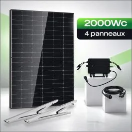 Kit Solaire Plug & Play 1800Wc à 2000Wc avec 4 panneaux photovoltaïques + micro onduleur HOYMILES