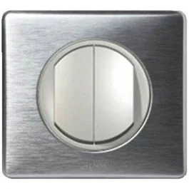 LEGRAND Céliane Interrupteur double va et vient anodisé alu complet