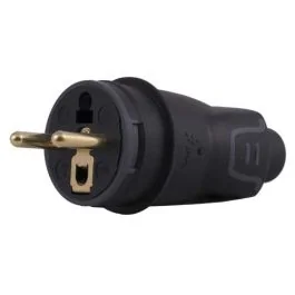 LEGRAND Fiche mâle 16A étanche en caoutchouc avec terre noir - 050445