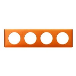 LEGRAND Céliane Plaque Métal quadruple Orange snake - 068764