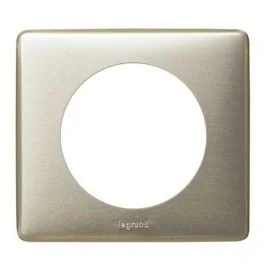 LEGRAND Céliane Plaque Métal anodisé simple Titane - 068901