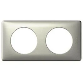 LEGRAND Céliane Plaque Métal anodisé double Titane - 068902