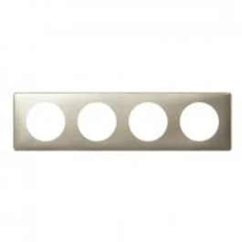 LEGRAND Céliane Plaque Métal anodisé quadruple Titane - 068904