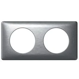 LEGRAND Céliane Plaque Métal anodisé double Aluminium - 068922