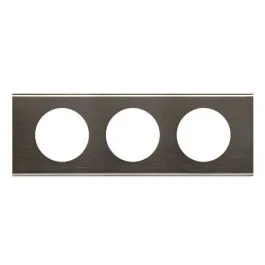 LEGRAND Céliane Plaque Matières triple Black nickel - 069033