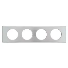 LEGRAND Céliane Plaque Métal quadruple Inox brossé - 069104