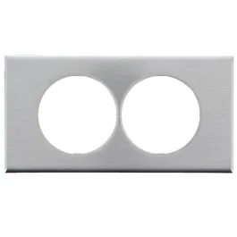 LEGRAND Céliane Plaque Métal double Inox brossé E57 - 069108