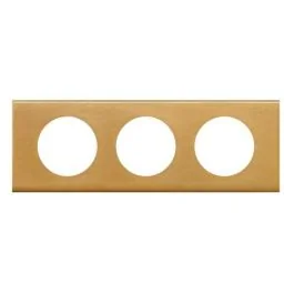 LEGRAND Céliane Plaque Matières triple Bronze doré - 069133