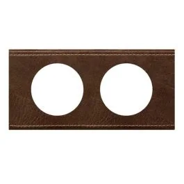 LEGRAND Céliane Plaque Matières double Cuir brun - 069402