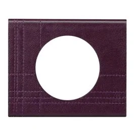 LEGRAND Céliane Plaque Matières simple Cuir pourpre couture - 069441