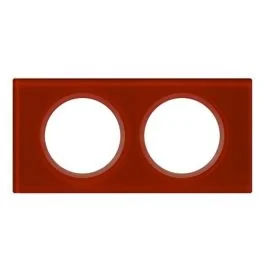 LEGRAND Céliane Plaque Matières double Verre carmin - 069472