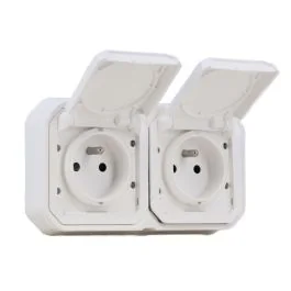LEGRAND Plexo Double prise de courant 2P+T encastré complet étanche blanc IP55
