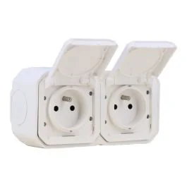 LEGRAND Plexo Double prise de courant 2P+T saillie complet étanche blanc IP55