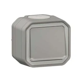 LEGRAND Plexo Bouton poussoir à voyant lumineux saillie complet étanche gris IP55 - 069722L
