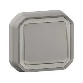 LEGRAND Plexo Bouton poussoir à voyant lumineux encastré complet étanche gris IP55 - 069832L