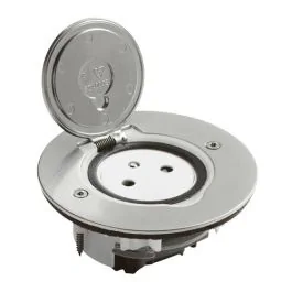 LEGRAND Prise de sol 2P+T 16A ronde inox brossé - 089770