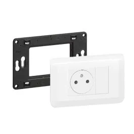 LEGRAND Mosaic Interrupteur va et vient + prise de courant étroit saillie complet blanc