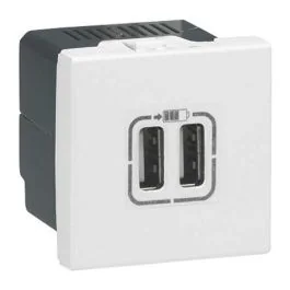 LEGRAND Mosaic Prise USB double 2400mA blanc EU - 278594L