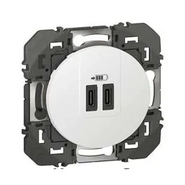 LEGRAND Dooxie Double chargeur USB Type C blanc - 600345