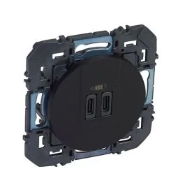 LEGRAND Dooxie Prise USB Type-C double 15W noir - 600545