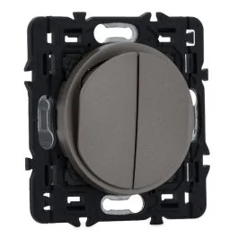LEGRAND Céliane Double bouton poussoir titane semi complet