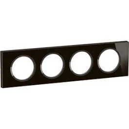 LEGRAND Céliane Plaque quadruple verre onyx noir - CP1904