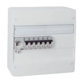 Tableau électrique pré-équipé auto 1 rangée 1ID 63A 6 disjoncteurs assemblé par 123elec avec des composants Legrand