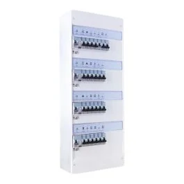 Tableau électrique pré-équipé 4 rangées 4ID 63A 23 disjoncteurs + 1 contacteur J/N assemblé par 123elec avec composants LEGRAND