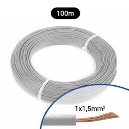Fil électrique souple H07VK 1.5² gris MIGUELEZ - Couronne de 100m