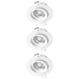 MIIDEX Lot de 3 spot LED encastrables CARAT orientables230V 3x5W 380lm 4000K 90mm blanc - 763618