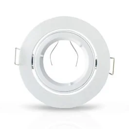 MIIDEX Support de spot encastré orientable rond 93mm 1/4 de tour blanc - 7711