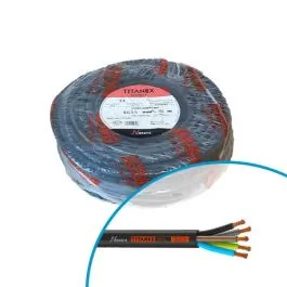 Câble électrique souple H07RNF 5G1.5² N/M/G/B/VJ NEXANS Titanex - Couronne de 50m