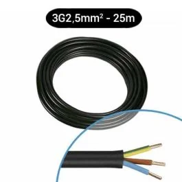 Câble électrique R2V 3G2.5² B/M/VJ NEXANS - Couronne de 25m