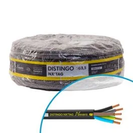 Câble électrique R2V 5G2.5² N/M/G/B/VJ NEXANS Distingo Nx'tag - Couronne de 100m