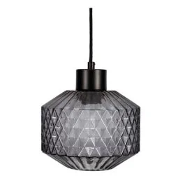 PAULMANN Suspension verre fumé E27 GLEAMING SMOKE 230V 25W longueur 17cm noir - 48125